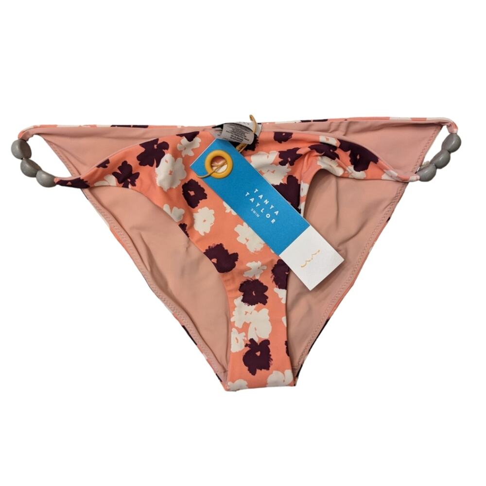 NWT Tanya Taylor Tia Peach Floral Print Bikini Bottom - Picture 4 of 5
